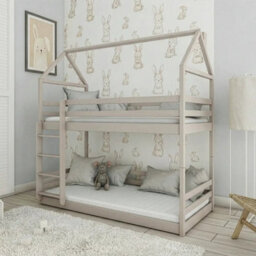 Arte Axel Cashmere 90 X 190Cm House Bunk Bed - Foam Mattresses Included - thumbnail 1