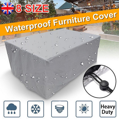 308X138X89Cm Silver Waterproof Garden Furniture Cover Heavy Duty Patio Rattan Table Set Cover - image 1