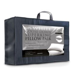 Littens Super King Size 50% Goose Down & Feather Pair Pillows 280Tc Cotton (50Cm X 90Cm) - thumbnail 1