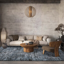 Belgravia Living Room Area Rug Metallic Sheen Modern Illusion Design Navy 120Cm X 170Cm - thumbnail 3