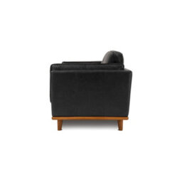 Valencia Artisan Leather Loveseat Sofa Black Nappa 11000 Top Grain Leather Alder Wood Legs And Frame - thumbnail 6