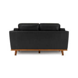 Valencia Artisan Leather Loveseat Sofa Black Nappa 11000 Top Grain Leather Alder Wood Legs And Frame - thumbnail 8