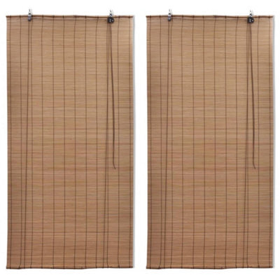 Berkfield Bamboo Roller Blinds 2 Pcs Brown 120X220 Cm - image 1
