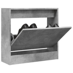 Vidaxl Shoe Cabinet Concrete Grey 60X21X57 Cm Engineered Wood