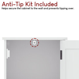 Lassic Bath Vida Priano White 2 Door Tall Bathroom Cabinet - thumbnail 8