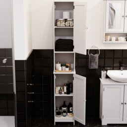 Lassic Bath Vida Priano White 2 Door Tall Bathroom Cabinet - thumbnail 3