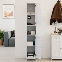 Lassic Bath Vida Priano White 2 Door Tall Bathroom Cabinet - thumbnail 6