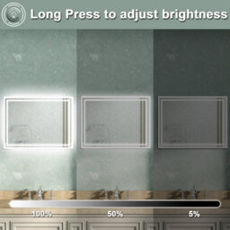 AVER-GROWTH Led Bathroom Mirror With Demister Pad Anti-Fog Dimmable Touch/wall Switch Portrait/landscape Wall Mounted 600X500mm - thumbnail 3
