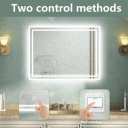 AVER-GROWTH Led Bathroom Mirror With Demister Pad Anti-Fog Dimmable Touch/wall Switch Portrait/landscape Wall Mounted 600X500mm - thumbnail 4