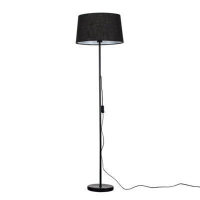 Valuelights Charles Black Floor Lamp With Linen Shade - image 1