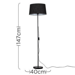 Valuelights Charles Black Floor Lamp With Linen Shade - thumbnail 7