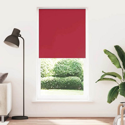 Berkfield Roller Blind Blackout Red 100X230 Cm Fabric Width 95.7 Cm Polyester - image 1