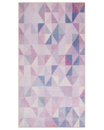 Beliani Rugs Area Rug Pastel Blue Grey 80 X 150 Cm Triangle Geometric Patchwork Modern Contemporary - thumbnail 1
