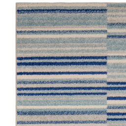Blue Stripe Optical/ (3D) ,funky Modern Easy To Clean Rug For Dining Room-66 X 240Cm (Runner) - thumbnail 3