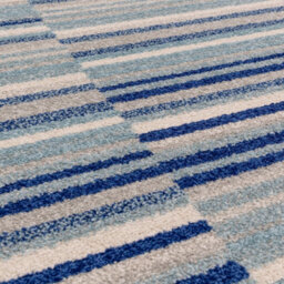 Blue Stripe Optical/ (3D) ,funky Modern Easy To Clean Rug For Dining Room-66 X 240Cm (Runner) - thumbnail 2