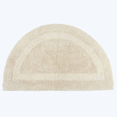 Homescapes Luxury Reversible Semi Circle Bath Mat - Natural Cream - image 1