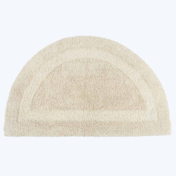Homescapes Luxury Reversible Semi Circle Bath Mat - Natural Cream - thumbnail 1