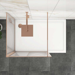 Royal Bathrooms Luxor 2 Sided Walk In Wet Room Fluted Shower Enclosure With 1200 X 800mm Stone Tray & Brushed Bronze Frame 8mm Easy Clean Glass - thumbnail 5
