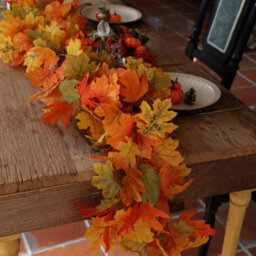 CLEFFNS 6Pcs Fall Garland Maple Leaf, 1.75M Hanging Vine Garland Artificial Autumn Foliage Garland Thanksgiving Decor For Home Party - thumbnail 4
