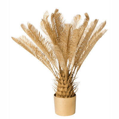 Beliani Artificial Plant Areca Palm Tree 70 Cm Gold - image 1