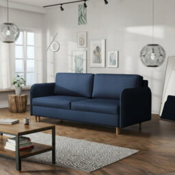 Gaja Living Room Sofa Bed With Hydrophobic Fabric Dl Pull Out Sleep Function Bedding Storage 209X95X100Cm Blue - thumbnail 2