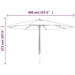 Walplus Garden Parasol With Wooden Pole Anthracite 400X273 Cm - thumbnail 8