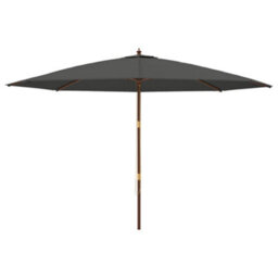 Walplus Garden Parasol With Wooden Pole Anthracite 400X273 Cm - thumbnail 3