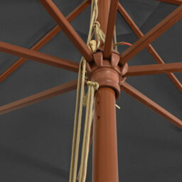 Walplus Garden Parasol With Wooden Pole Anthracite 400X273 Cm - thumbnail 6