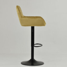 Lakeland Furniture Arnside Camel Cream Velvet Black Adjustable Base Bar Stool - thumbnail 5