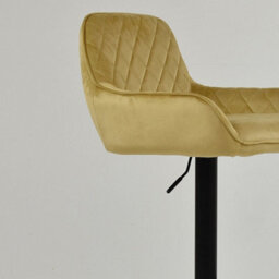 Lakeland Furniture Arnside Camel Cream Velvet Black Adjustable Base Bar Stool - thumbnail 8