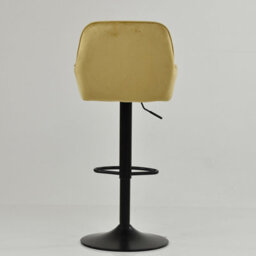 Lakeland Furniture Arnside Camel Cream Velvet Black Adjustable Base Bar Stool - thumbnail 6