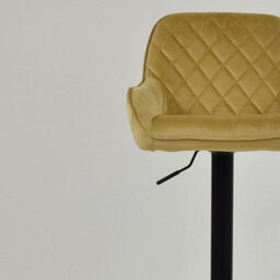 Lakeland Furniture Arnside Camel Cream Velvet Black Adjustable Base Bar Stool - thumbnail 7