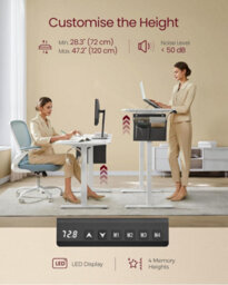 Business Desk, Electric Height-Adjustable Platform With Memory System, Cloud White - thumbnail 3