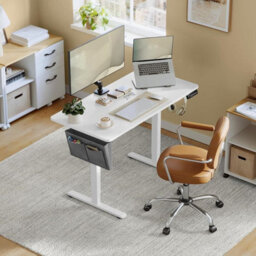 Business Desk, Electric Height-Adjustable Platform With Memory System, Cloud White - thumbnail 1