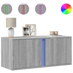 Vidaxl Tv Wall Cabinet With Led Lights Grey Sonoma 80X31X35 Cm - thumbnail 2