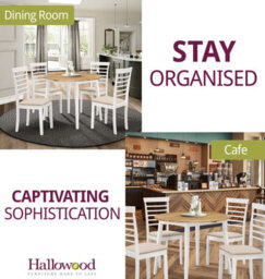 Hallowood Furniture Ledbury Drop Leaf Round Table Set With 4 Chairs In White Painted And Oak Finish - thumbnail 6