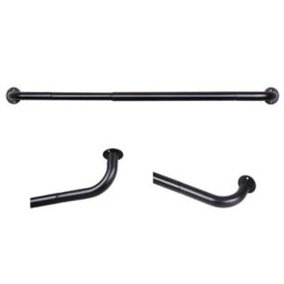 Ameha Blackout Metal Curtain Pole Extendable Heavy Duty Matt Black 160-300 Cm Curtain Rod - thumbnail 5