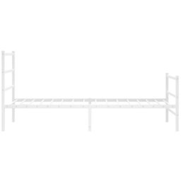 Berkfield Metal Bed Frame Without Mattress With Footboard White 107X203Cm - thumbnail 6