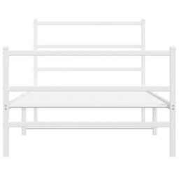 Berkfield Metal Bed Frame Without Mattress With Footboard White 107X203Cm - thumbnail 5