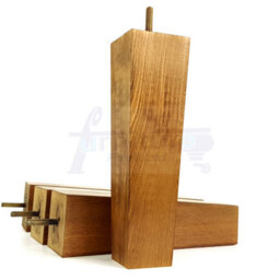 L&F 4 Wood Furniture Legs M8 220mm High Dark Oak Stain Replacement Square Tapered Sofa Feet Stools Chairs Cabinets Beds - thumbnail 3