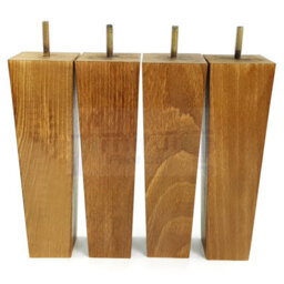 L&F 4 Wood Furniture Legs M8 220mm High Dark Oak Stain Replacement Square Tapered Sofa Feet Stools Chairs Cabinets Beds - thumbnail 7