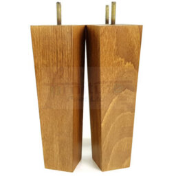 L&F 4 Wood Furniture Legs M8 220mm High Dark Oak Stain Replacement Square Tapered Sofa Feet Stools Chairs Cabinets Beds - thumbnail 4