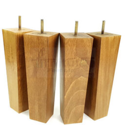 L&F 4 Wood Furniture Legs M8 220mm High Dark Oak Stain Replacement Square Tapered Sofa Feet Stools Chairs Cabinets Beds - thumbnail 5