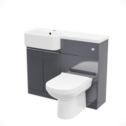Nes Home 1000mm Anthracite Left Hand Freestanding Cabinet With Basin, Wc Unit & Toilet - thumbnail 6