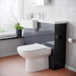 Nes Home 1000mm Anthracite Left Hand Freestanding Cabinet With Basin, Wc Unit & Toilet - thumbnail 3