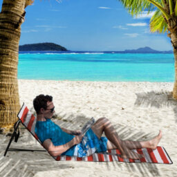 Outsunny Garden Beach Chair Mat, Sun Lounger Seats With Adjustable Back - thumbnail 1