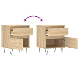 Berkfield Bedside Cabinet Sonoma Oak 40X35X50 Cm Engineered Wood - thumbnail 9
