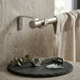 2 X Heavy Duty Metal Curtain Pole Bracket Holder Curtain Rod Support Wall Brackets Holder - thumbnail 2