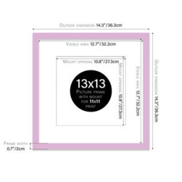 "13X13"" Lilac Picture Frame - 13X13"" Square Frame With 10X10"" Mount For 13X13""/10X10"" Pictures Art Deco Style Room Decor, 1 Pack" - thumbnail 2