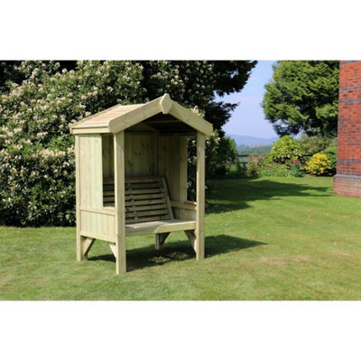 Churnet Valley Garden Furniture Ltd Cottage Arbour - Seats 2 - L90 X W135 X H190 Cm - Min. Assembly Required - Set Of Waterproof Cushions Included - image 1